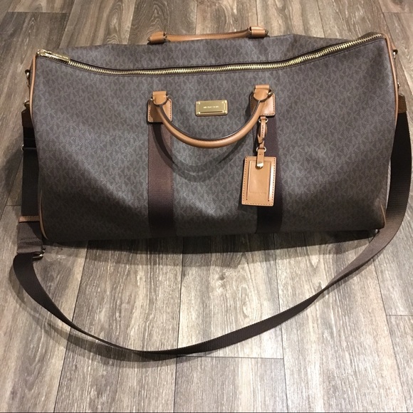 Michael Kors Handbags - Michael Kors Signature Logo Brown Travel Duffel